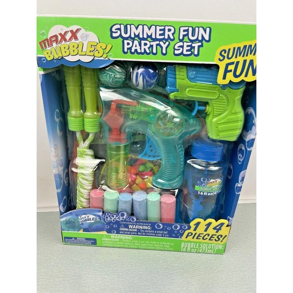 Maxx Bubbles Summer Fun Party Set 114 Pcs Jump Rope Bubble Blaster Balloons - Picture 11 of 11